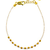 Moonstone Faceted Dainty Bracelet with Gold-Plated S925 Bead (2×2mm)