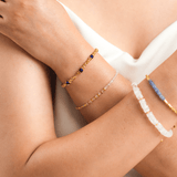 Moonstone Faceted Dainty Bracelet with Gold-Plated S925 Bead (2×2mm)