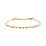 Moonstone Faceted Dainty Bracelet with Gold-Plated S925 Bead (2×2mm)