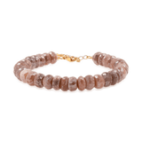 New York Ashrose Moonstone Faceted Bracelet 4mm, featuring dusky rose and gray beads, enhancing intuition and emotional clarity.
