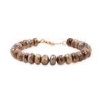 New York Brown Moonstone faceted bracelet, 4mm beads, promoting emotional balance and inner harmony.
