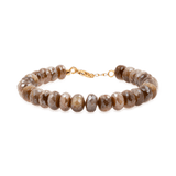 New York Brown Moonstone faceted bracelet, 4mm beads, promoting emotional balance and inner harmony.