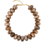 New York Latte Moonstone Faceted Bracelet featuring 8mm moonstone beads with a warm latte hue and elegant faceting.