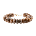 New York Latte Moonstone Faceted Bracelet, 8mm beads, showcasing warm hues and a shimmering glow for emotional balance.