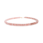 New York Moonstone & Conch Shell faceted necklace showcasing pink conch shell beads and shimmering moonstone accents.