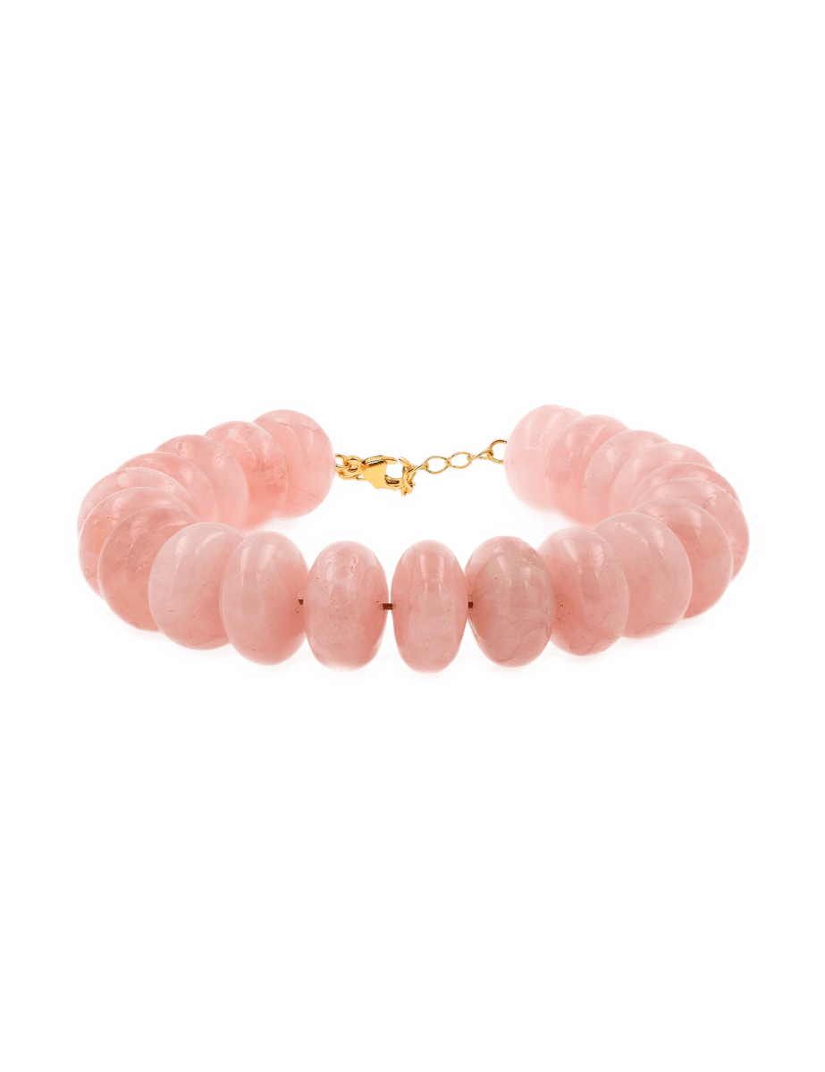 New York Pink Morganite faceted bracelet with soft pink beads, symbolizing love and emotional healing.