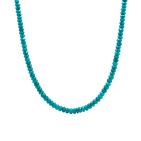Close-up of faceted green turquoise beads in necklace – BEAMMORE craftsmanship