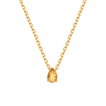 November Citrine Birthstone Necklace featuring a pear-cut citrine in gold-plated sterling silver for joy and abundance.