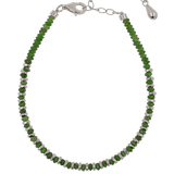 Nurturing Diopsite Beaded Bracelet with Sterling Silver Spacer Beads