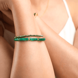 Nurturing Diopsite Beaded Bracelet with Sterling Silver Spacer Beads