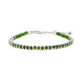 Nurturing Diopsite Beaded Bracelet with Sterling Silver Spacer Beads