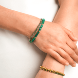 Nurturing Diopsite Beaded Bracelet with Sterling Silver Spacer Beads