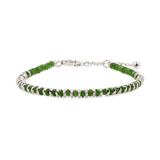 Nurturing Diopsite Beaded Bracelet with Sterling Silver Spacer Beads