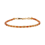 Dainty orange garnet bracelet featuring gold-plated S925 beads, perfect for layering or solo wear.