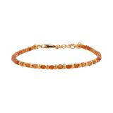 Dainty orange garnet bracelet featuring gold-plated S925 beads, perfect for layering or solo wear.
