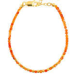Orange Garnet  Faceted Dainty Bracelet with Gold-Plated S925 Bead(2×2mm)