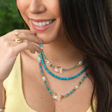 AURA DUO Amazonite Pearl bracelet with Spacer Beads