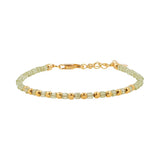 Peridot Faceted Dainty Bracelet with Gold-Plated S925 Bead (2×2mm)
