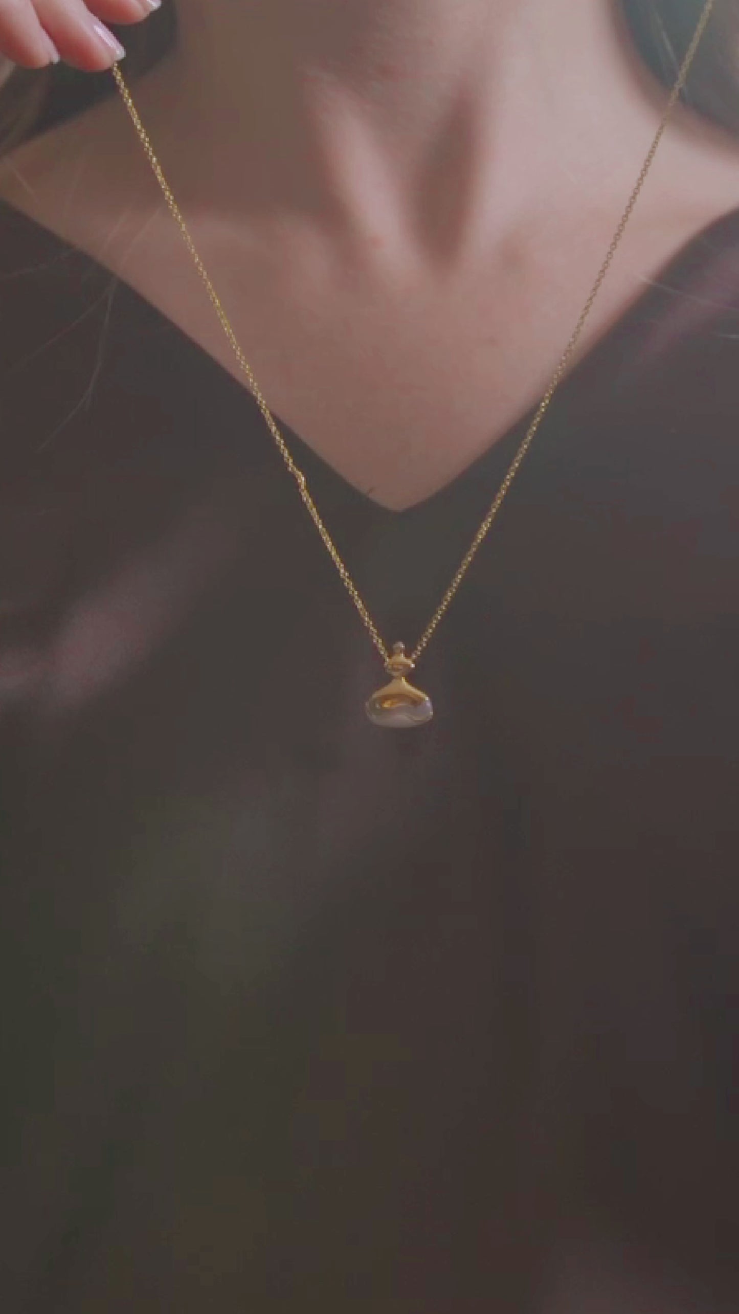 HuLu Fortune Necklace-Moonstone (Metal Element)