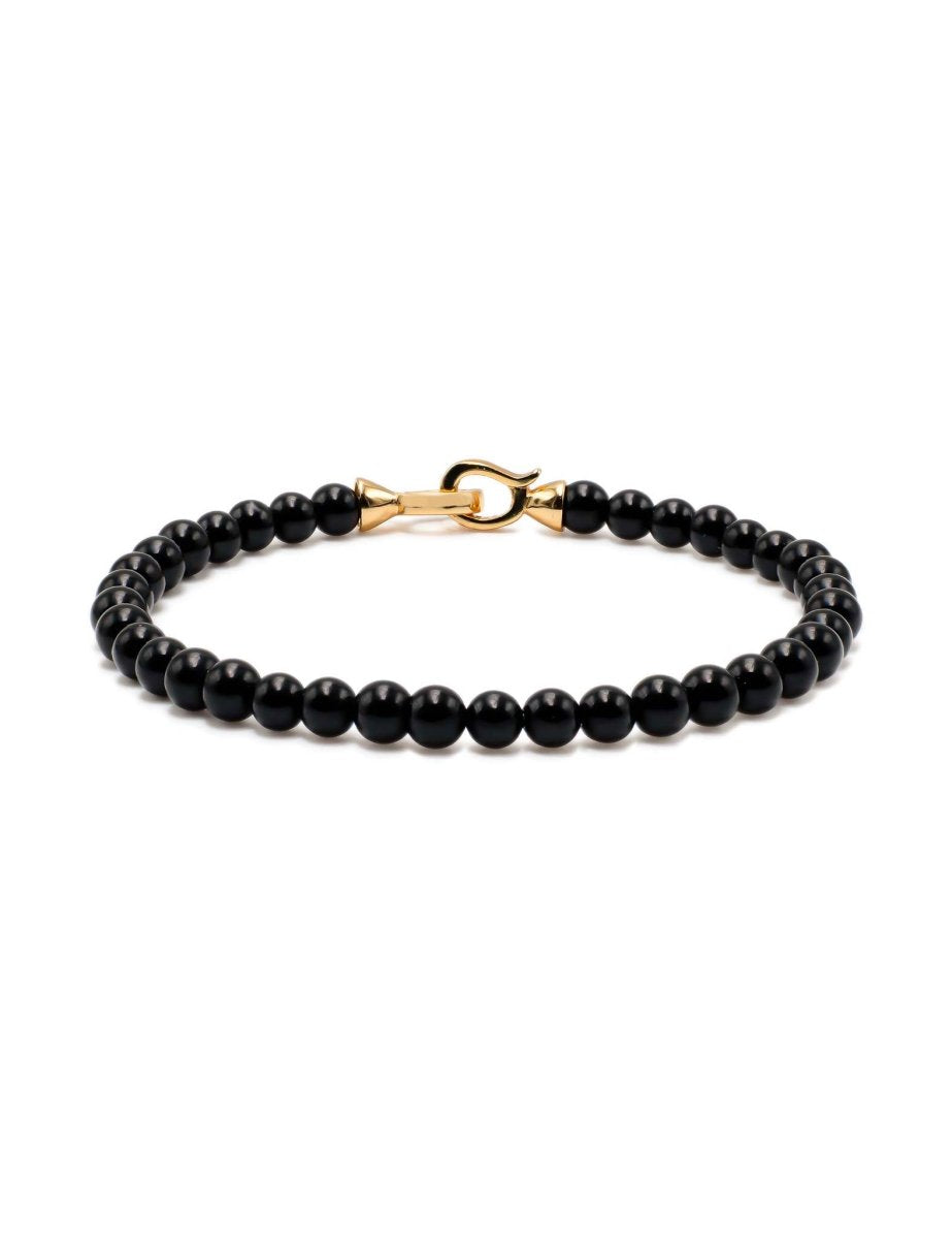 Protection Black Onyx Bracelet 4mm for Men