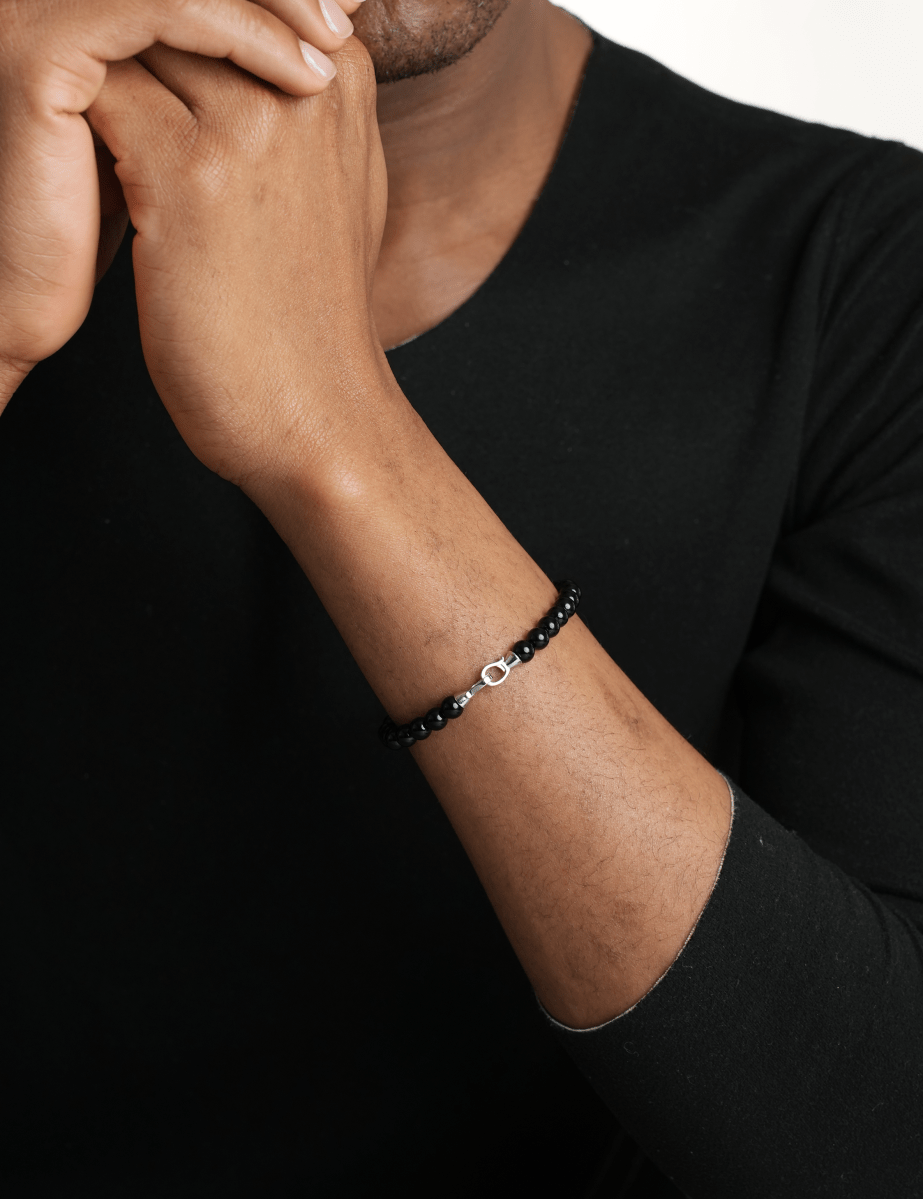 Protection Black Onyx Bracelet 6mm for men