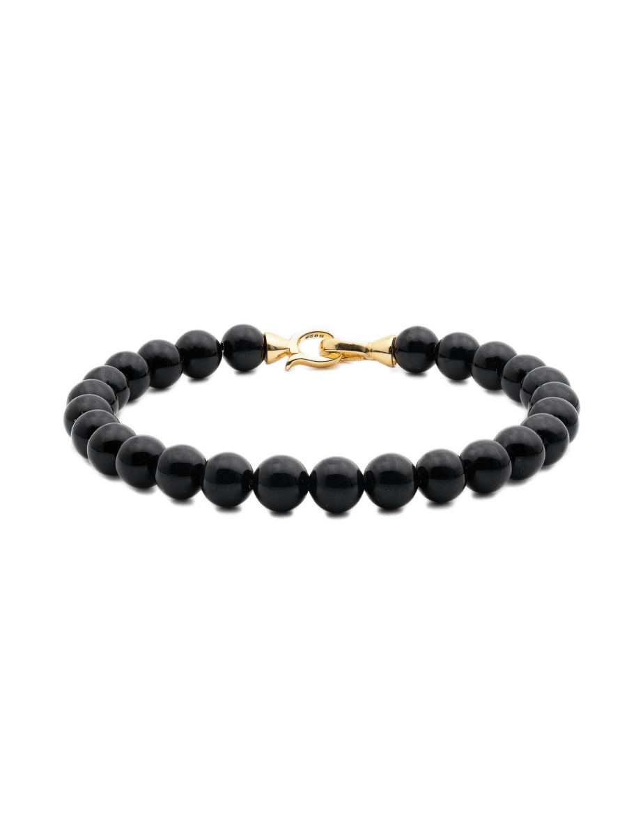 Protection Black Onyx Bracelet 6mm for Men
