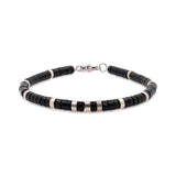 Protection – Black Onyx & Sterling Silver Faceted Bracelet for Men 4x2mm