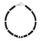 Protection – Black Onyx & Sterling Silver Faceted Bracelet for Men 4x2mm