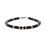 Protection – Black Onyx & Sterling Silver Faceted Bracelet for Men 4x2mm