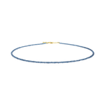 Dainty Protection Blue Sapphire Faceted Necklace with 925 sterling silver clasp, symbolizing strength and wisdom.