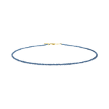 Dainty Protection Blue Sapphire Faceted Necklace with 925 sterling silver clasp, symbolizing strength and wisdom.