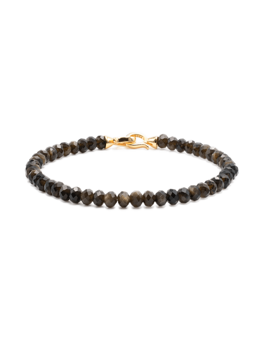 Protection Gold Obsidian Bracelet 3x4mm for men