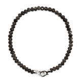 Gold Obsidian bracelet for men with 3x4mm beads and a sterling silver clasp for protection and emotional healing.