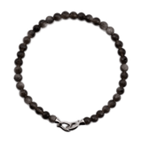 Protection Silver Obsidian Bracelet 4mm for men