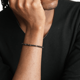 Protection Silver Obsidian Bracelet 4mm for men