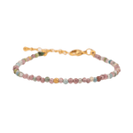 Tourmaline dainty bracelet with silver spacer bead, perfect for energy protection and positive vibrations.