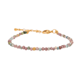 Tourmaline dainty bracelet with silver spacer bead, perfect for energy protection and positive vibrations.