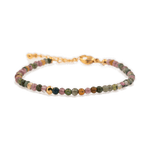 Dainty Tourmaline bracelet with silver spacer beads, known for protective energy and emotional grounding.