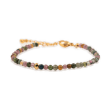Dainty Tourmaline bracelet with silver spacer beads, known for protective energy and emotional grounding.
