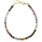 Dainty tourmaline bracelet with silver spacers, offering protection and grounding against negative energy.