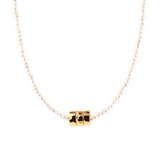 Purity Freshwater Pearl dainty necklace with gold-plated nugget, lightweight and classic elegance