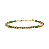 Renewal Diopsite Beaded Bracelet with Gold-Plated Sterling Silver Spacer Beads