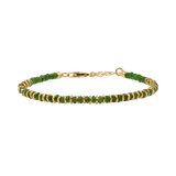 Renewal diopsite beaded bracelet with gold-plated sterling silver spacers for elegant stacking or solo wear.