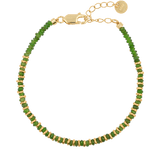 Renewal diopsite beaded bracelet with gold-plated sterling silver spacers, elegant and restorative design.