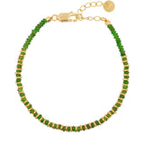 Renewal Diopsite Beaded Bracelet with Gold-Plated Sterling Silver Spacer Beads