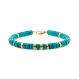 Serenity – Turquoise & Gold-Plated Sterling Silver Faceted Bracelet for Men 6x3mm