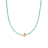 SHANGHAI Emerald Beaded Necklace in 18K Gold