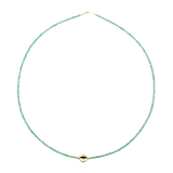 SHANGHAI Emerald Beaded Necklace in 18K Gold, elegant adjustable jewelry, classic sophistication and modern design.