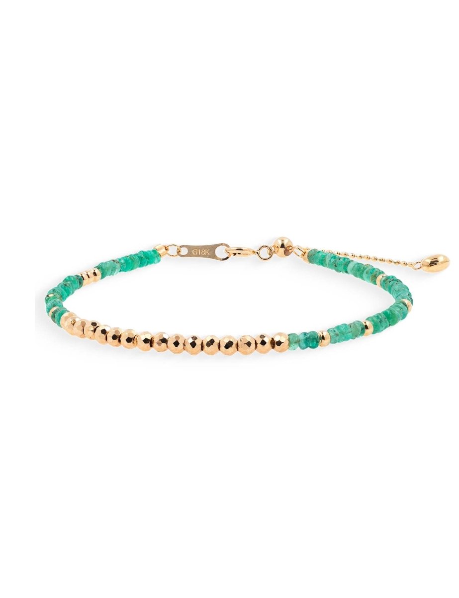 BEAMMORE Emerald Garden Light Beaded 18K Gold Bracelet – Beaded Gemstone Jewelry