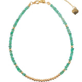 SHANGHAI Emerald Spring Glimmer Beaded Bracelet in 18K Gold